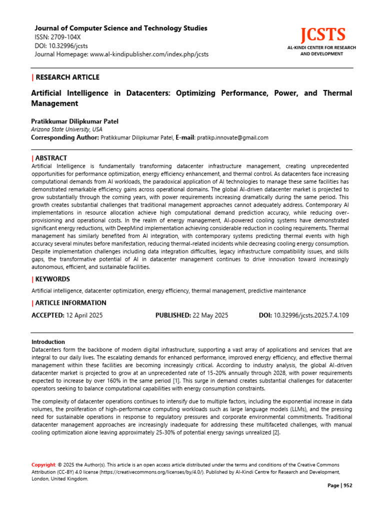 AI Optimization in Datacenter Management | PDF | Data Center ...