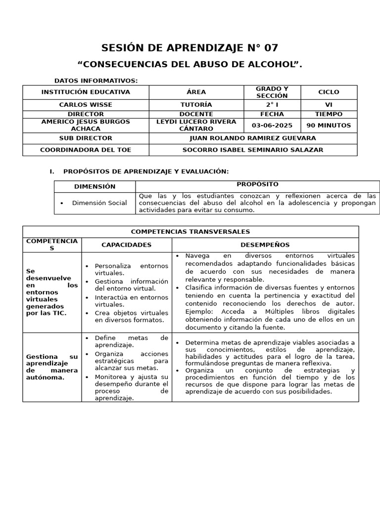 02 Sesión - Unidad 3 | PDF | Aprendizaje | Enseñando