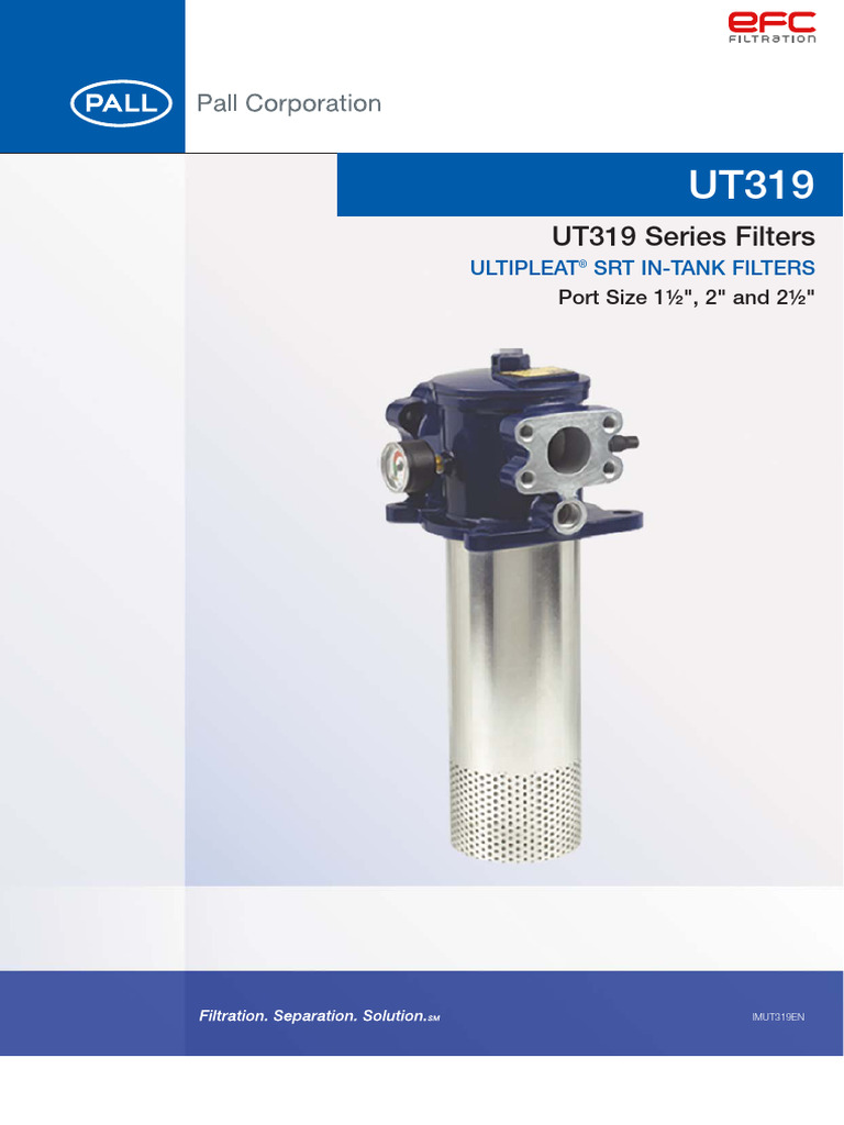 Ut319 Series Filters Ultipleat SRT in Tank Filters | PDF | Pressure ...