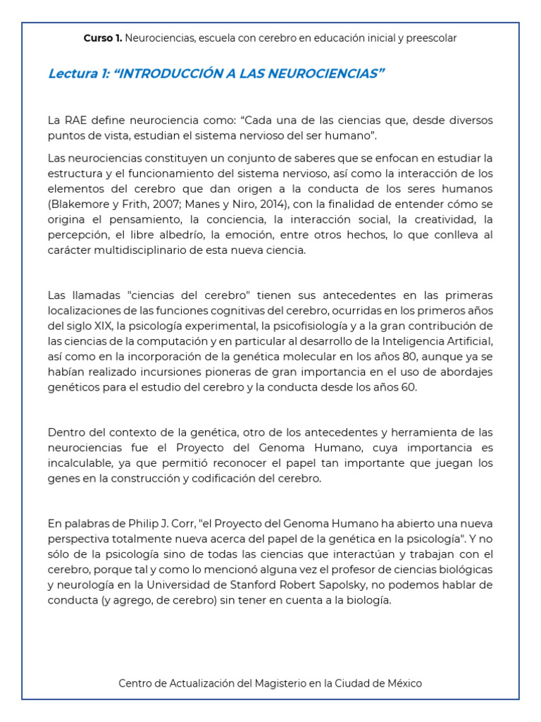 Introducción a las Neurociencias | PDF | Psicología cognitiva ...