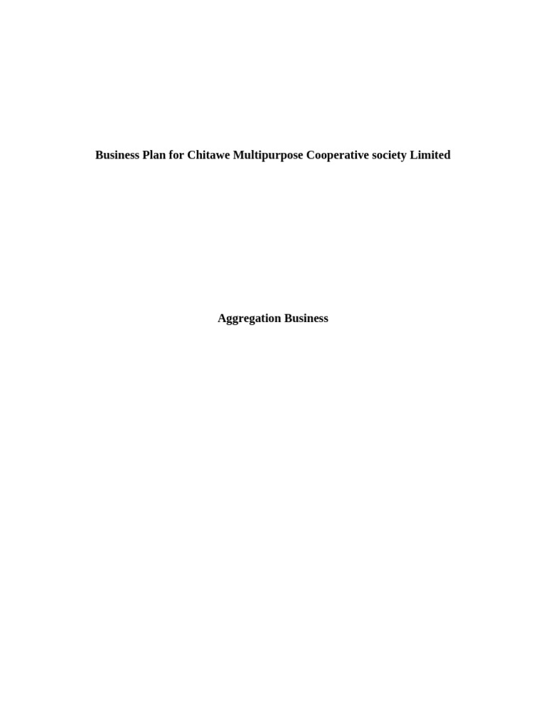 Chitawe Cooperative Business Plan | PDF | Agriculture | Smallholding