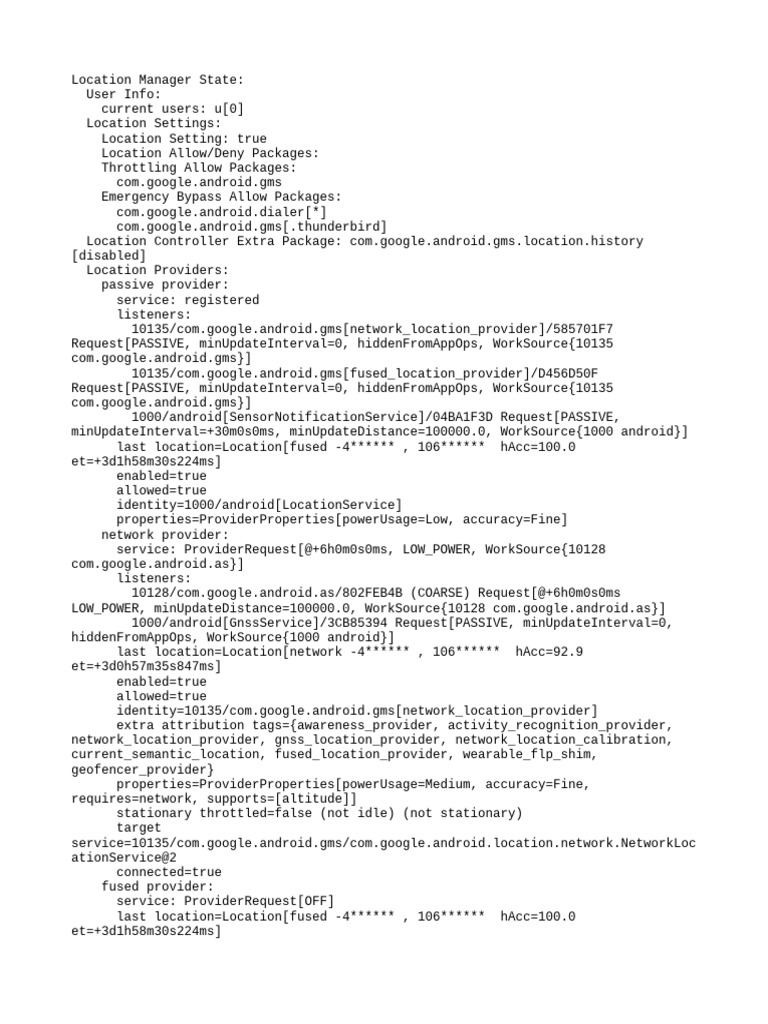 Location Manager Settings Overview | PDF | Geomatics | Mobile Technology