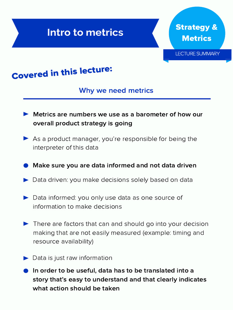 CHEAT+SHEET+ +Intro+to+Metrics | PDF