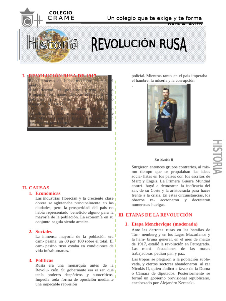 Causas y etapas de la Revolución Rusa | PDF | nazismo | Alemania nazi