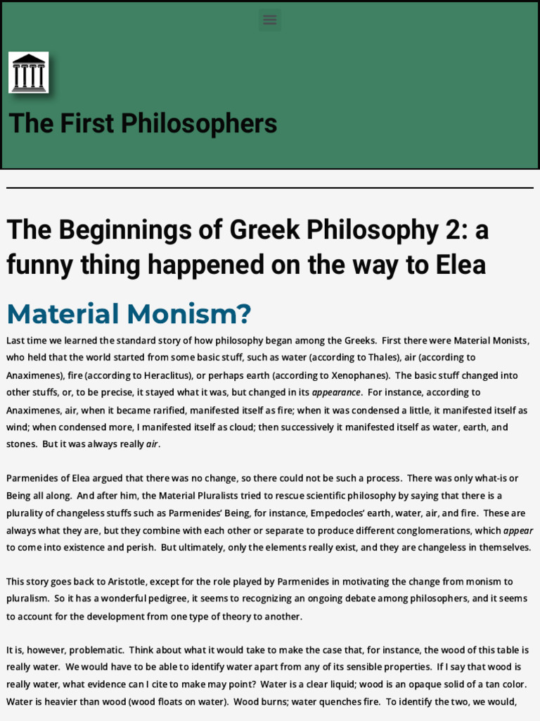 Beginning of Greek Philosophy - 062149 | PDF | Ancient Greek Philosophy ...