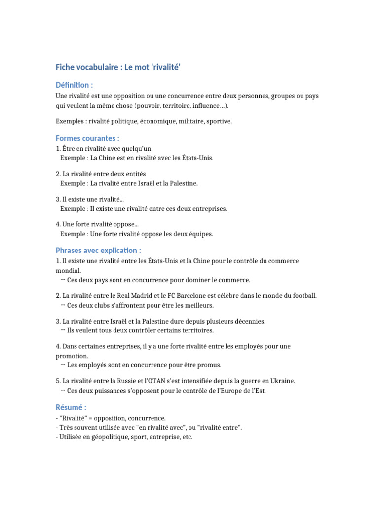 Définition et exemples de rivalité | PDF
