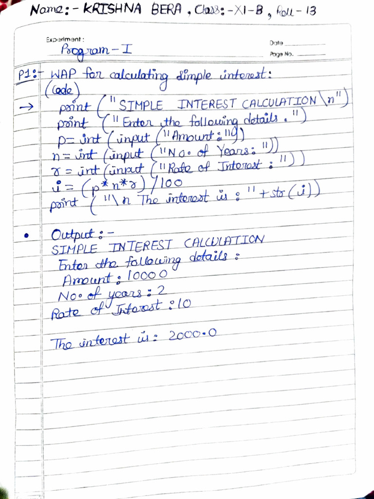 Python Experiments by Krishna Bera | PDF