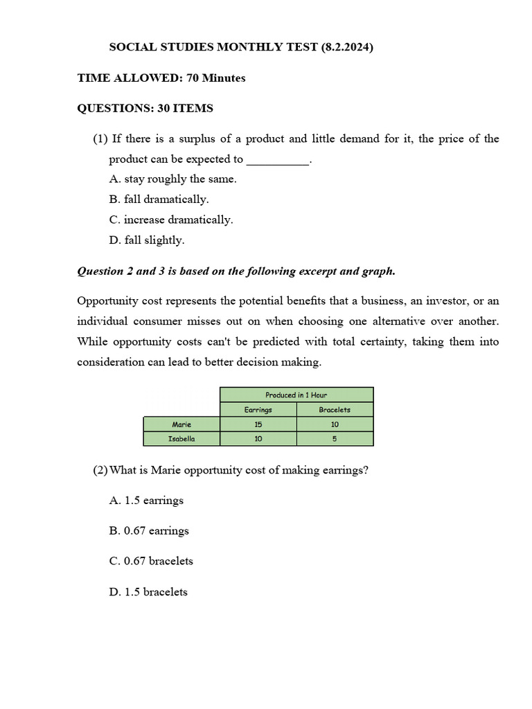 February Ss Monthly Test (8.2.2024) | PDF | George Washington | Democracy