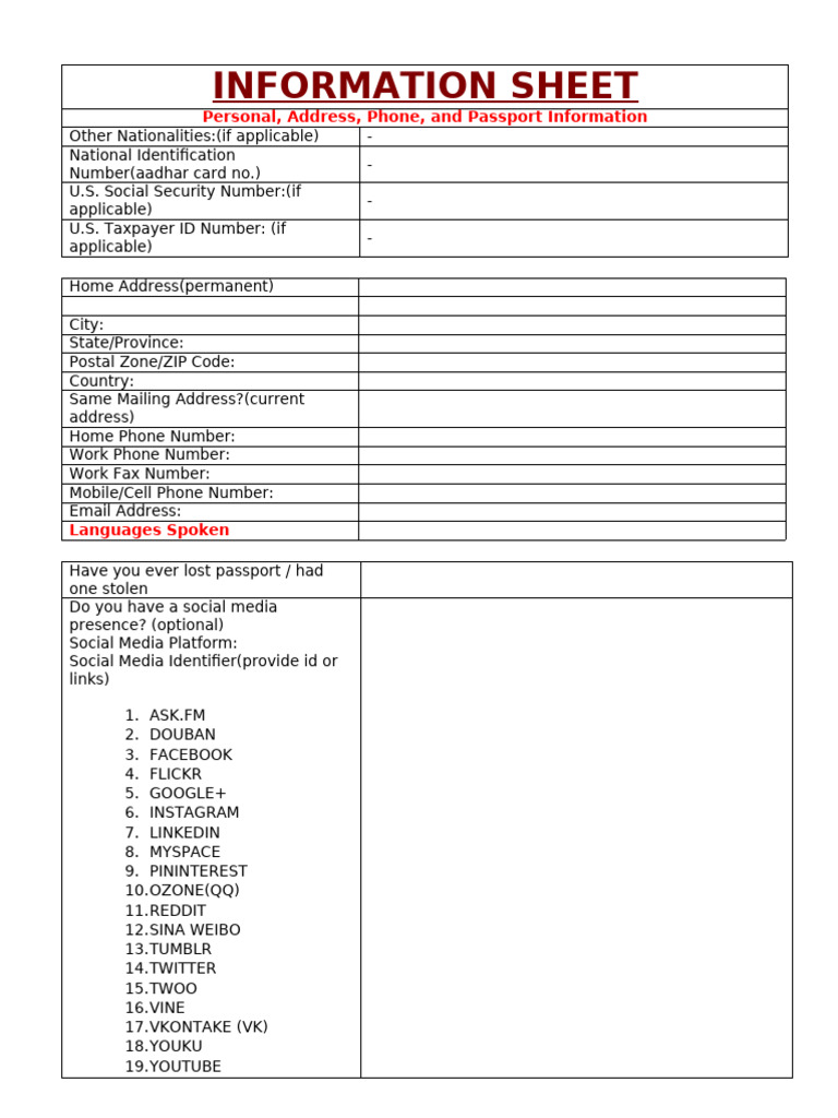 Comprehensive U.S. Visa Application Form | PDF | Travel Visa | Justice