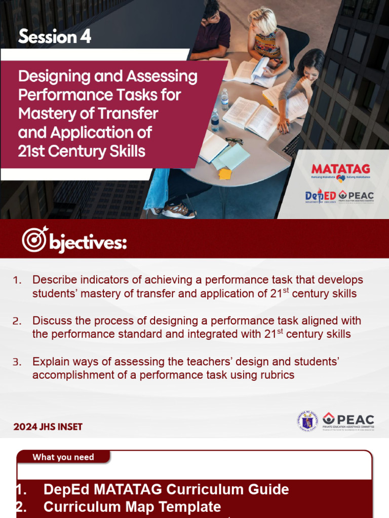 Designing Performance Tasks for 21st Century Skills | PDF | Educational ...