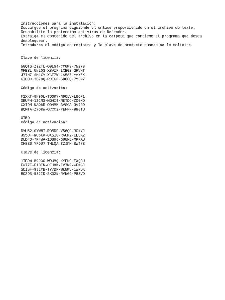 Claves de activación para Outbyte Driver Updater | PDF