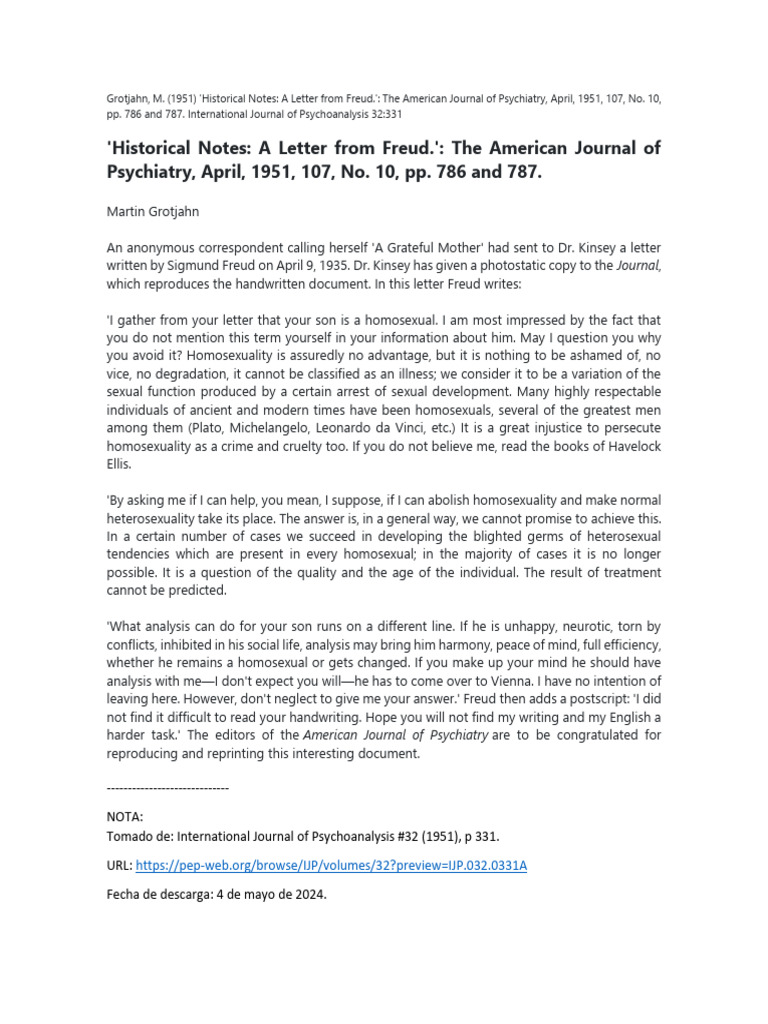 Freud's Views on Homosexuality | PDF | Homosexuality | Sigmund Freud