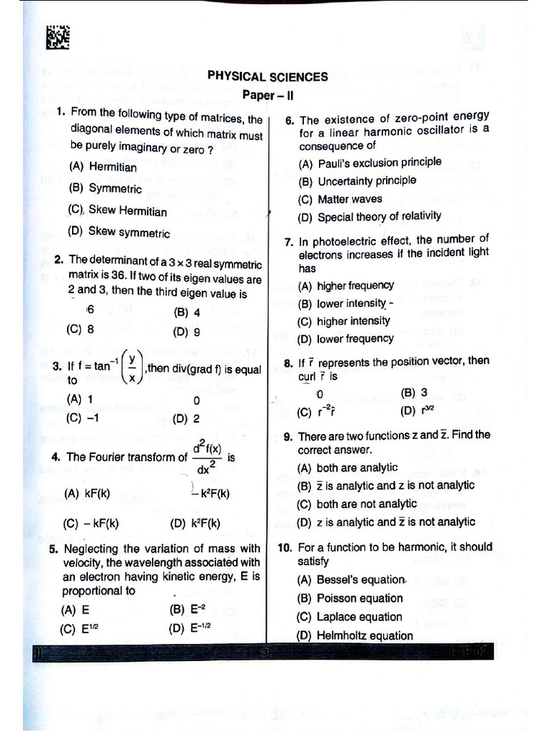 AP Set 2021 Physics Paper II | PDF