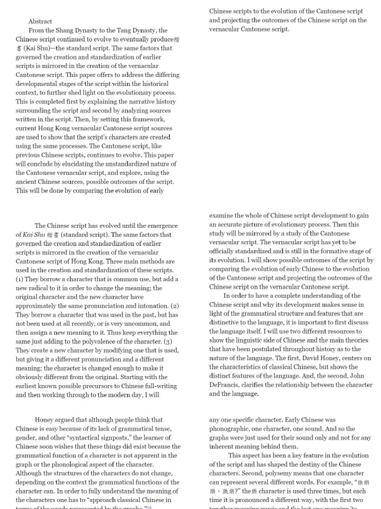 The Cantonese Vernacular Script - A Historical Context For The ...