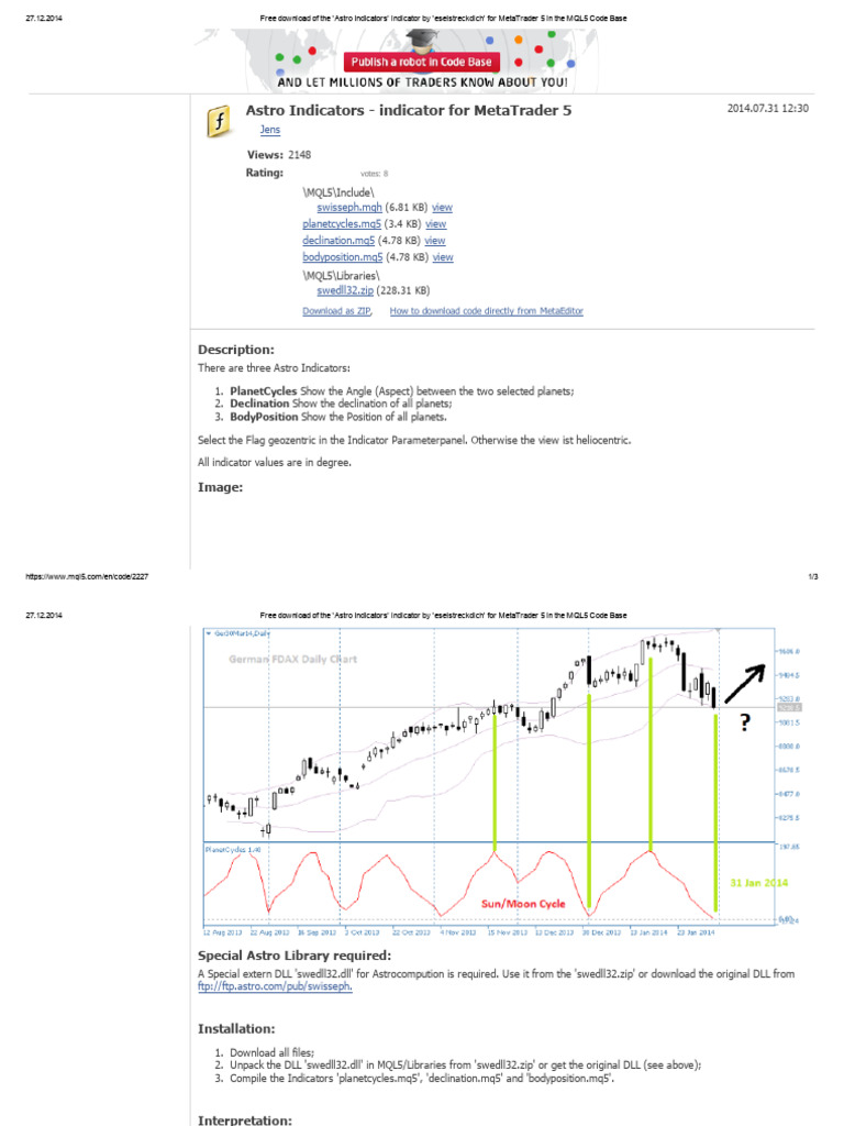Free Astro Indicators for MetaTrader 5 | PDF | Android (Operating ...