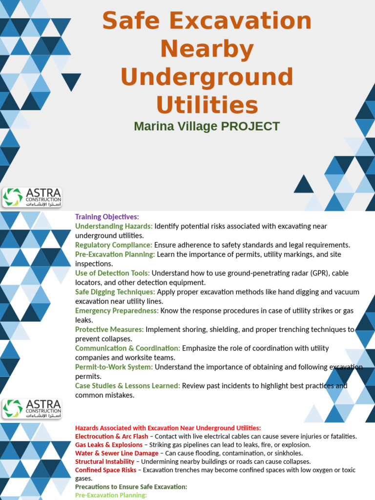 Excavation Safety Near Utilities | PDF | Emergency Management | Safety
