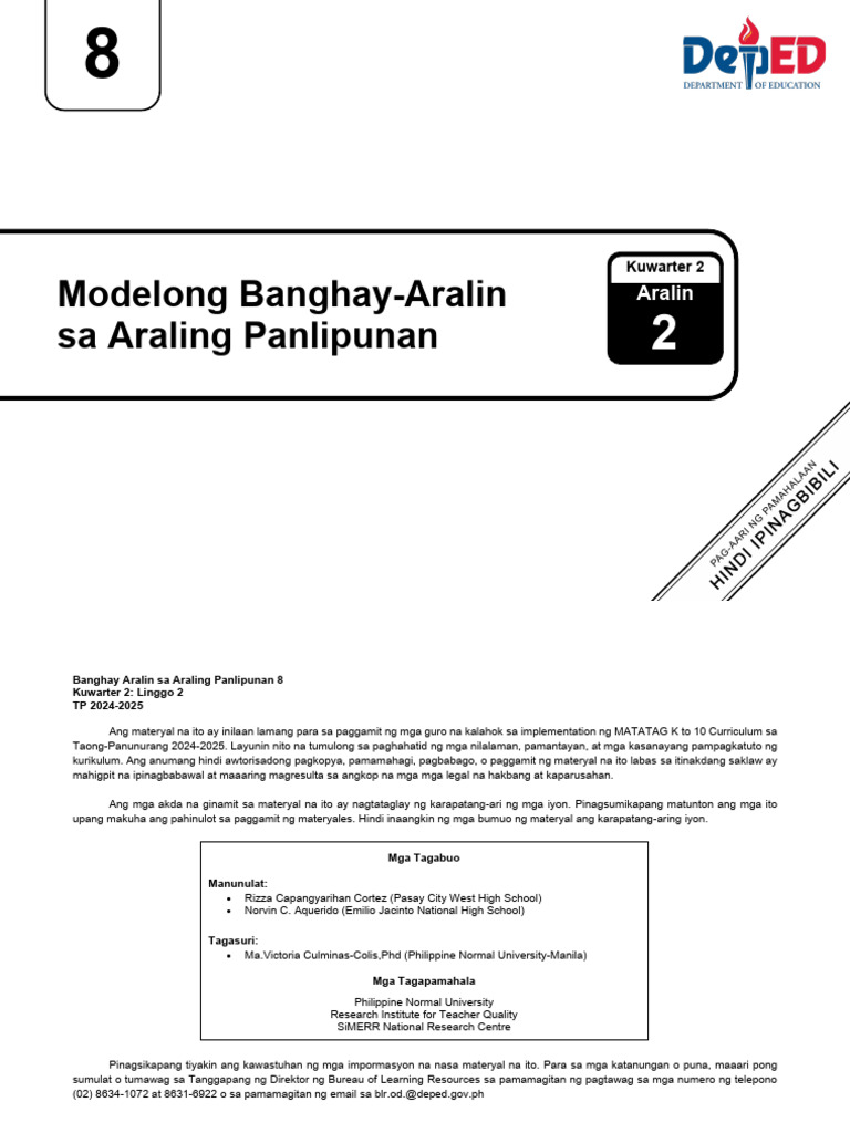 Q2 LE AP8 Lesson 2 Week 2 | PDF
