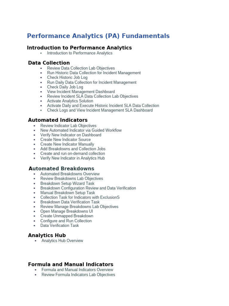 Performance Analytics Fundamentals TOC | PDF | Information Technology ...