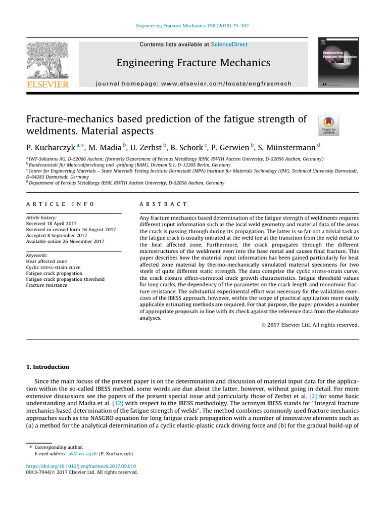 Fatigue Strength Prediction of Weldments | PDF | Strength Of Materials ...