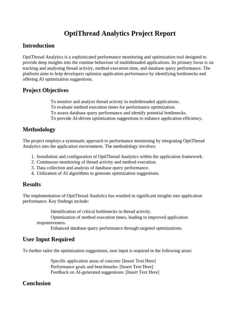 OptiThread Analytics Project Report | PDF