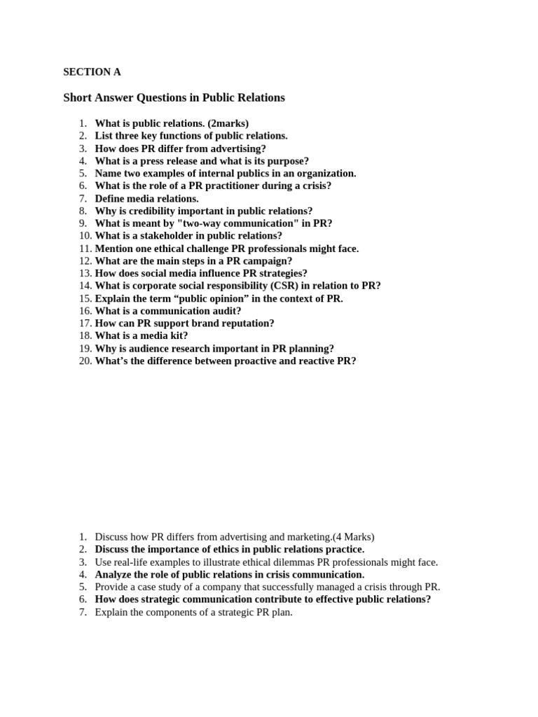 Public Relations Q&A Guide | PDF | Public Relations | Corporate Social ...