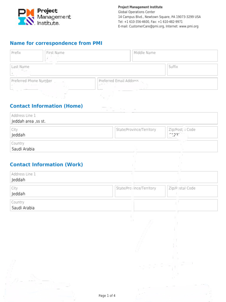 PMI Application for Alaa Sultan | PDF | Risk | Risk Management