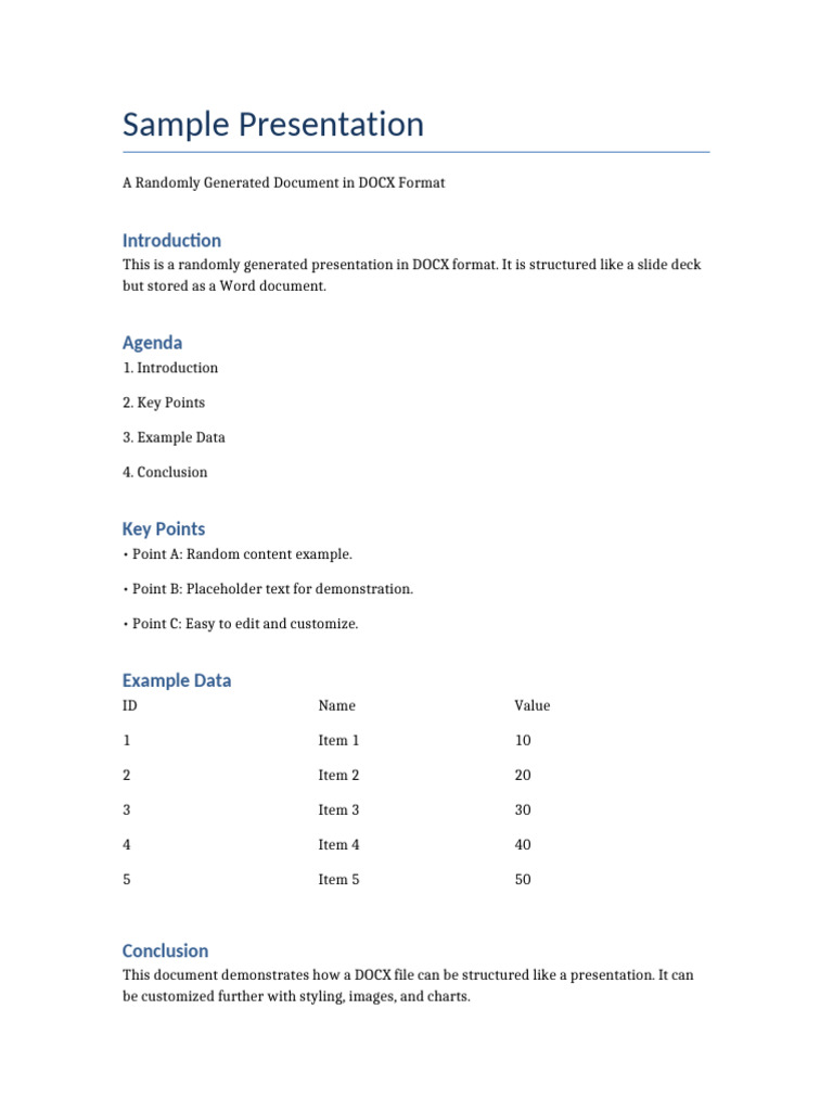 Sample Presentation | PDF