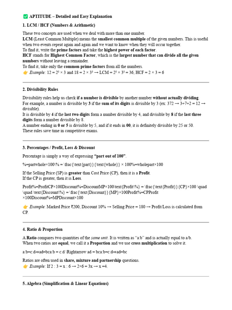 Aptitude and Verbal Ability Guide | PDF | Computer Network | Operating ...