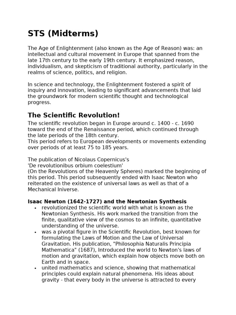 Enlightenment and Scientific Revolution Insights | PDF | Scientific ...