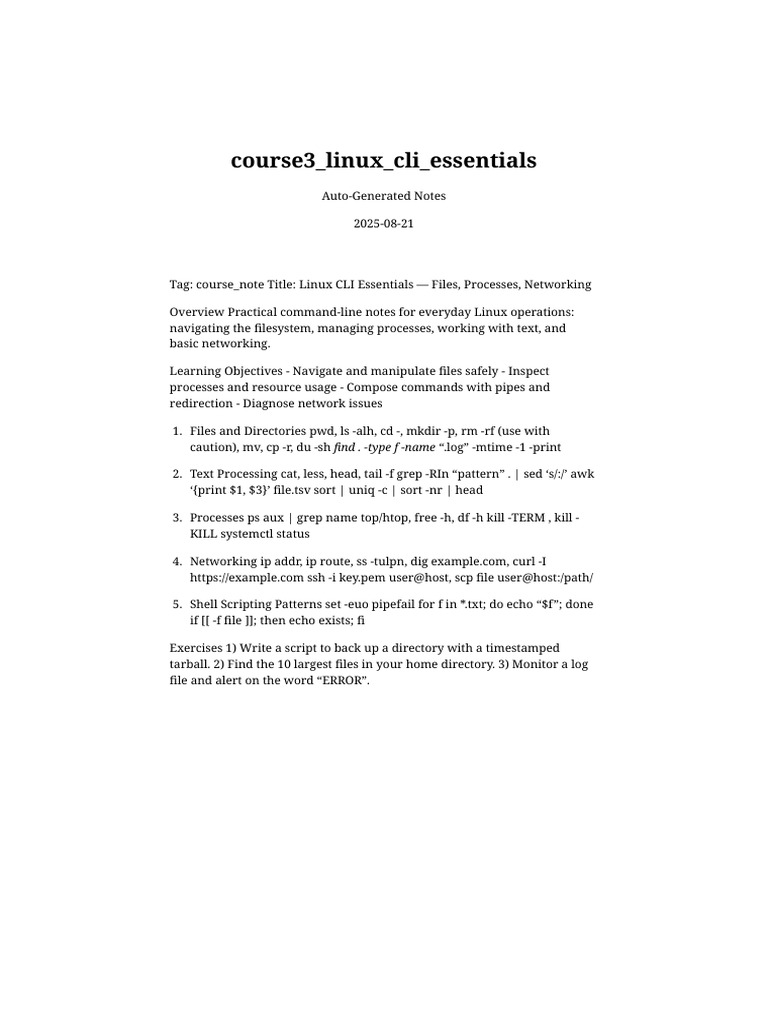 Course3 Linux Cli Essentials | PDF