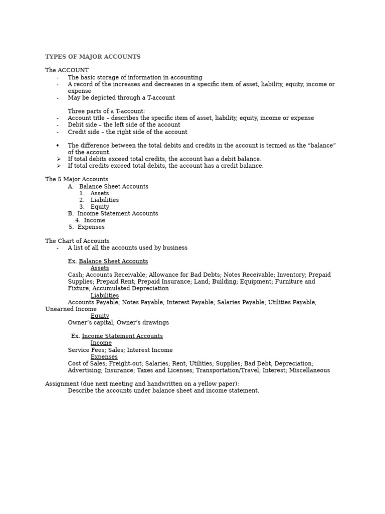 Major Accounting Types Explained | PDF