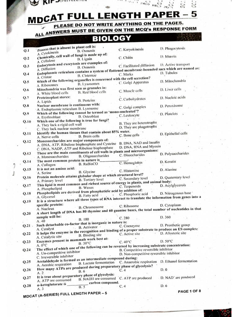 Kips Full Length Paper 1 | PDF