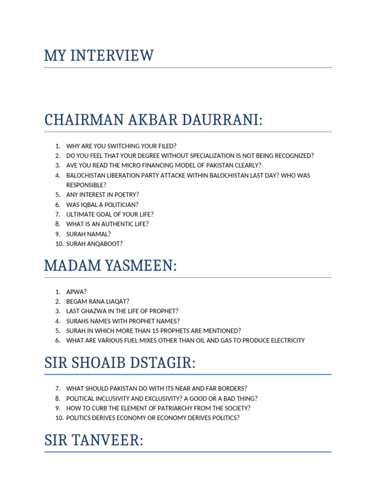 Insights from Interviews on Politics and Society | PDF