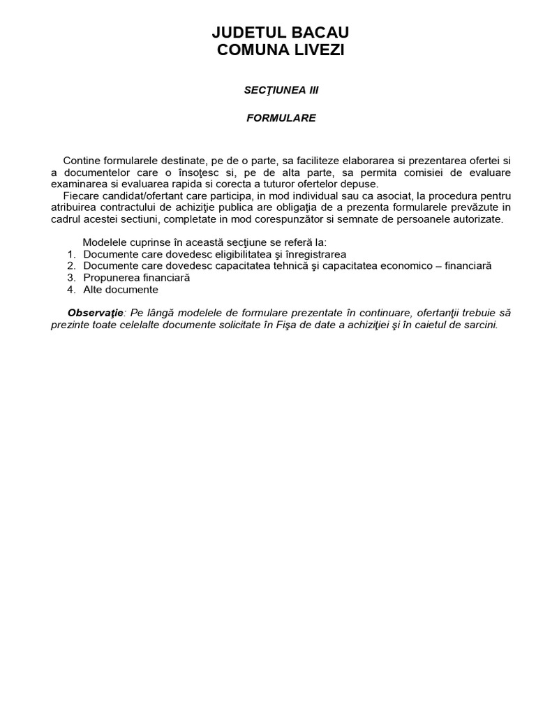 Modele de Formulare | PDF
