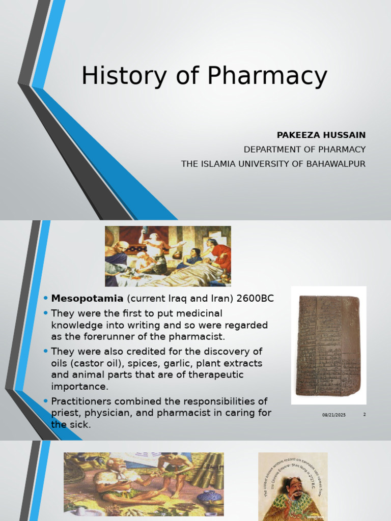 Evolution of Pharmacy in Islamia | PDF | Medicine | Pharmacy