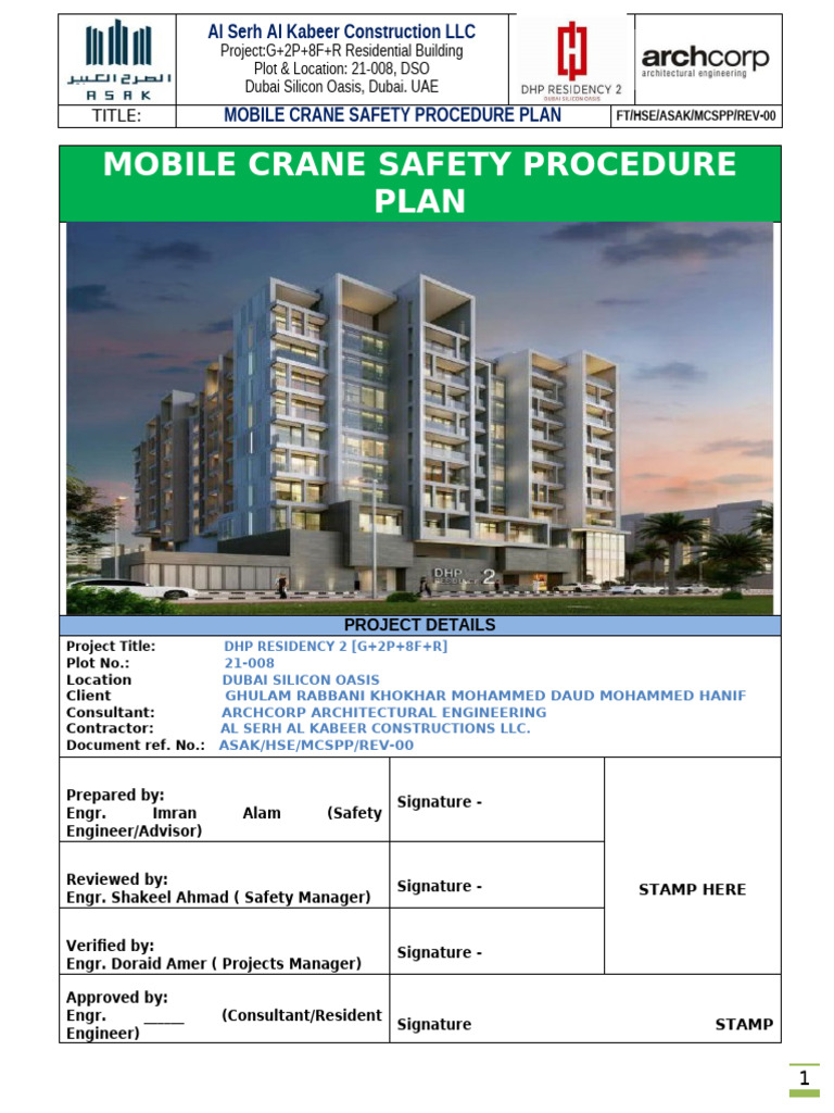 Mobile Crane Safety Procedure PLAN | PDF | Crane (Machine) | Elevator