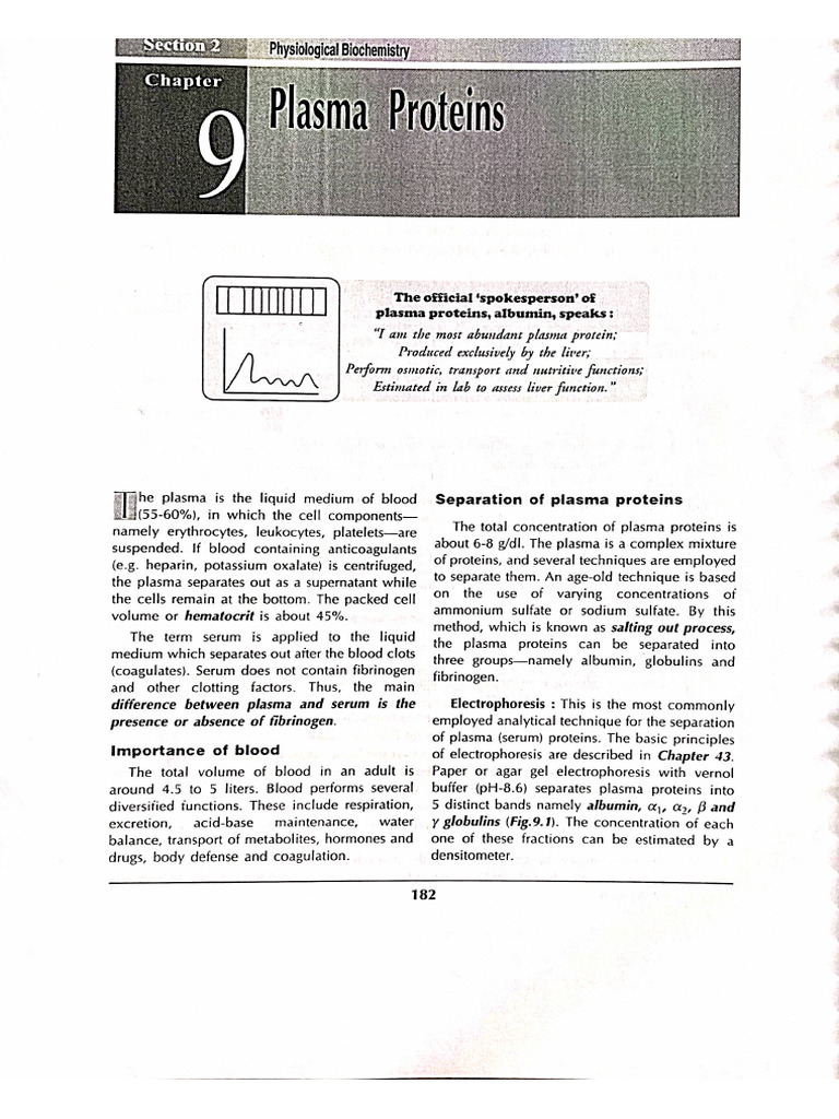 Plasma Proteins | PDF