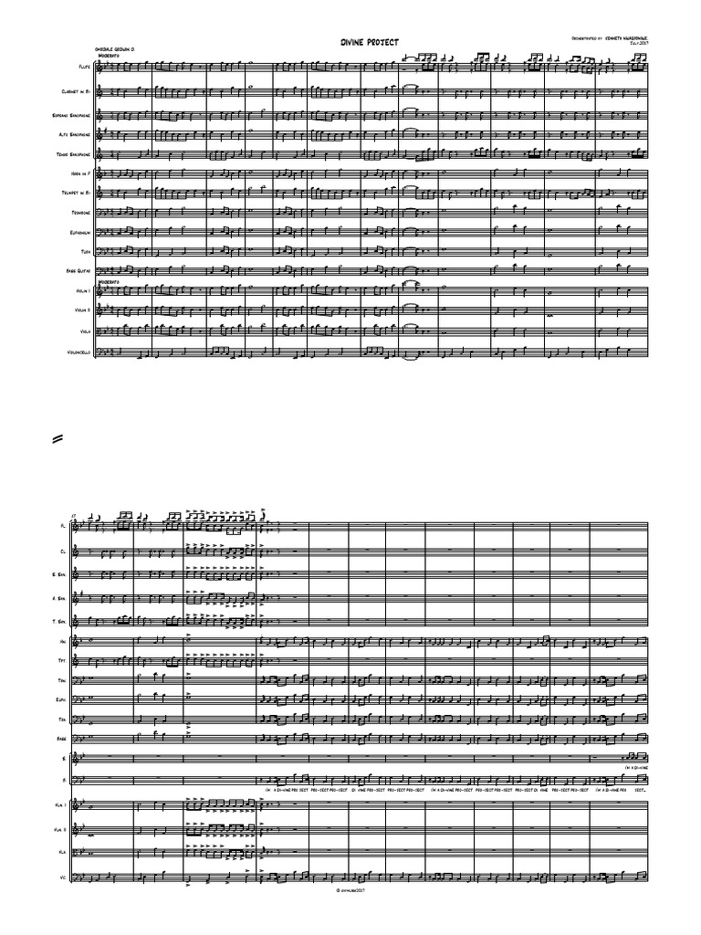 Projet Divin : Partition Musicale | PDF | Instruments de musique ...