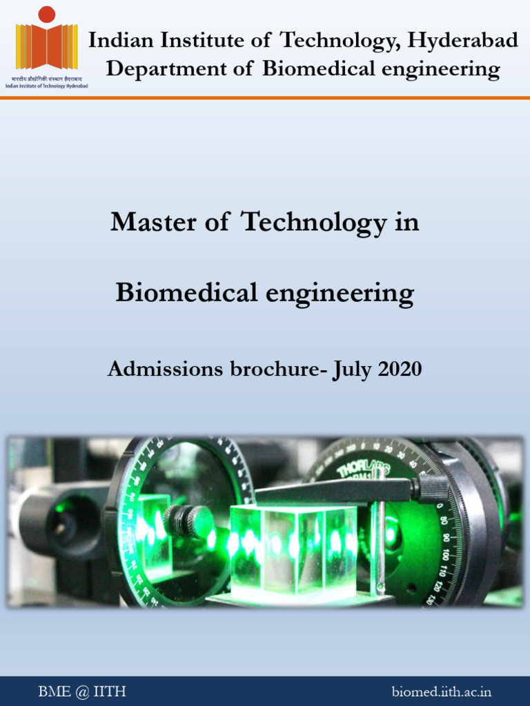 M.Tech in Biomedical Engineering Admissions | PDF | Biomedical ...