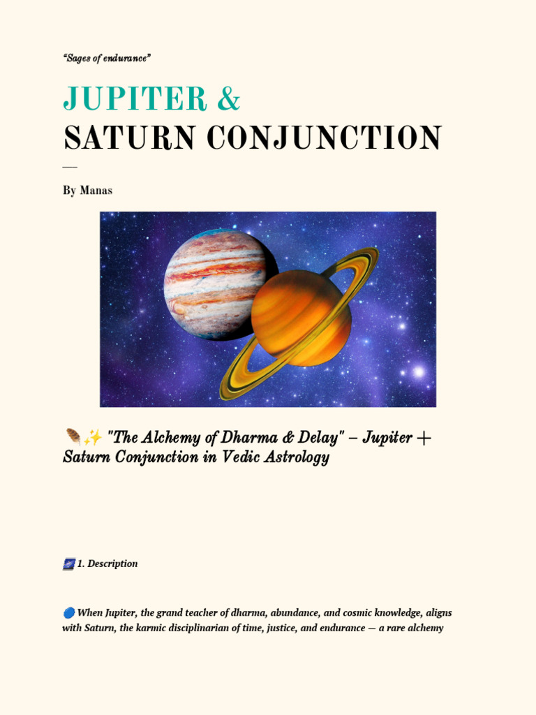 Jupiter-Saturn Conjunction | PDF | Karma | Dharma