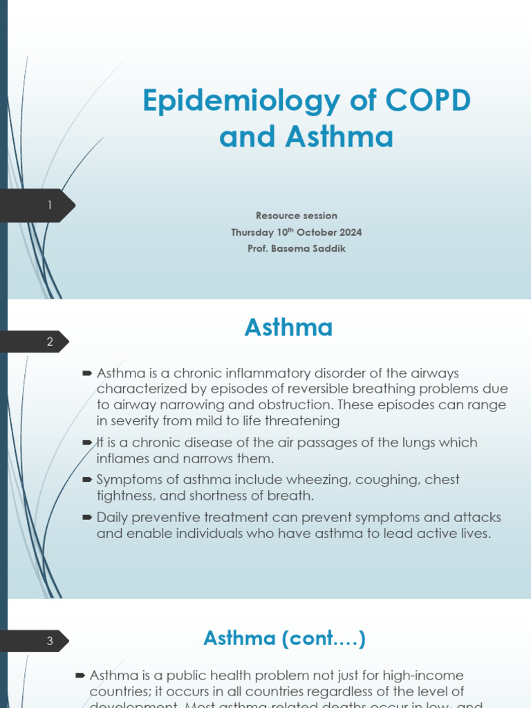 Epidemiology of COPD and Asthma 2024 | PDF | Chronic Obstructive ...