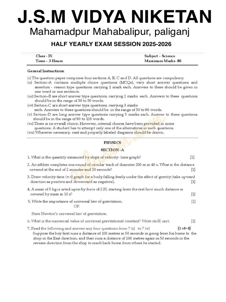 Class 9 Science | PDF