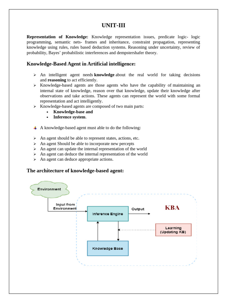 Knowledge-Based Agents in AI | PDF | Bayesian Network | Knowledge ...