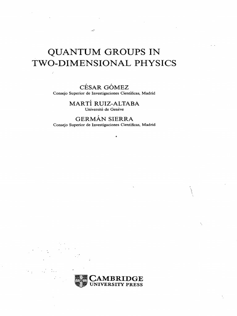 Quantum Groups in 2D Physics Overview | PDF | Abstract Algebra ...