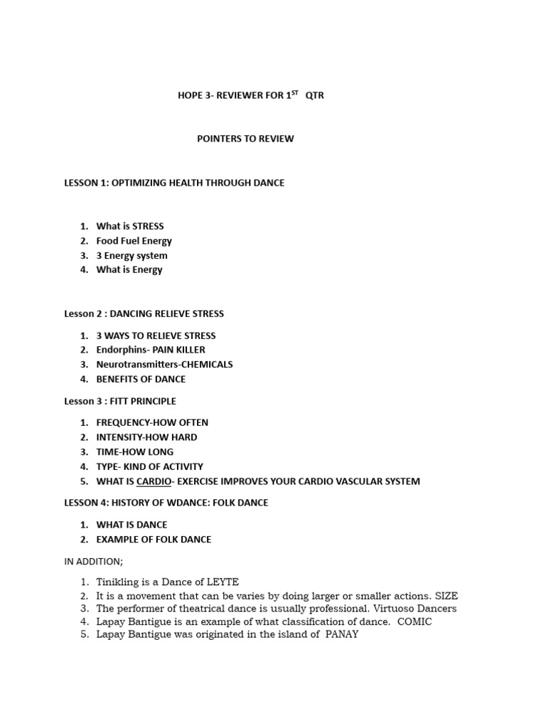 Pointers To Review 1ST | PDF