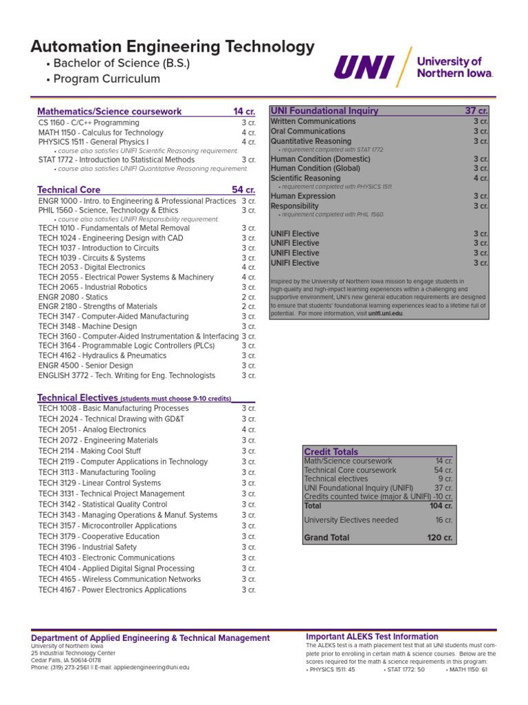 Automation Engineering Technology Curriculum | PDF | Engineering ...