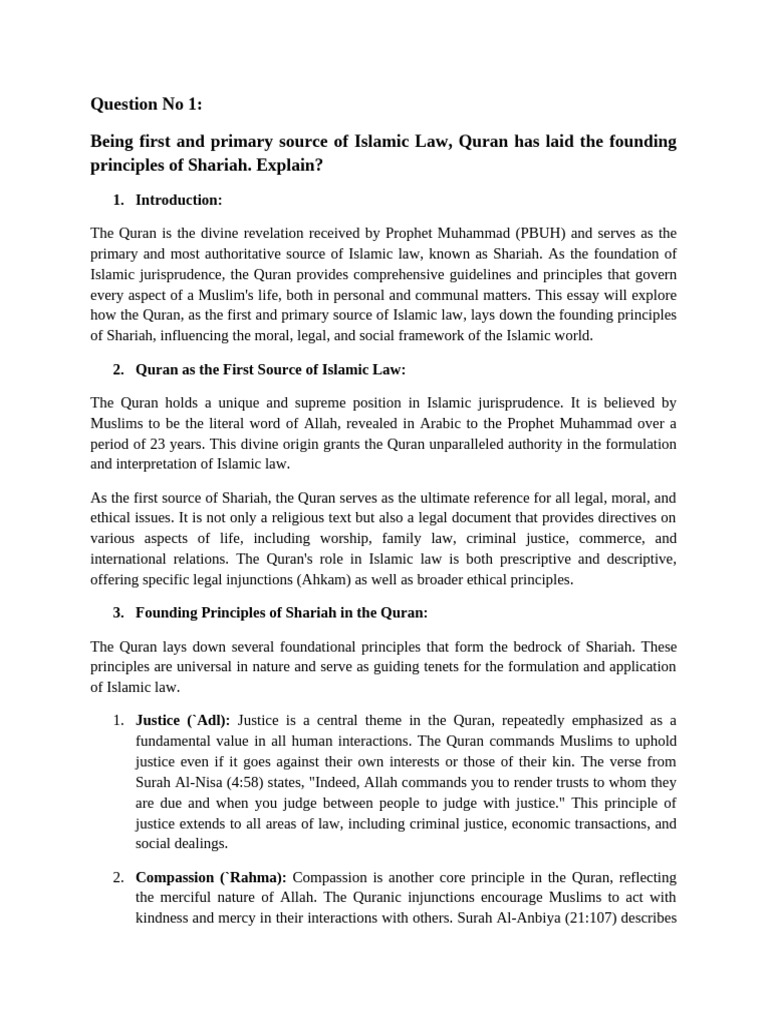 Islamic Law | PDF | Sharia | Quran