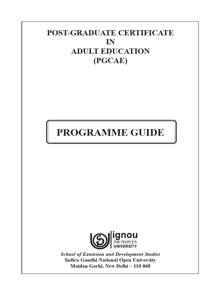 PGCAE Programme Guide Overview | PDF | Adult Education | Curriculum