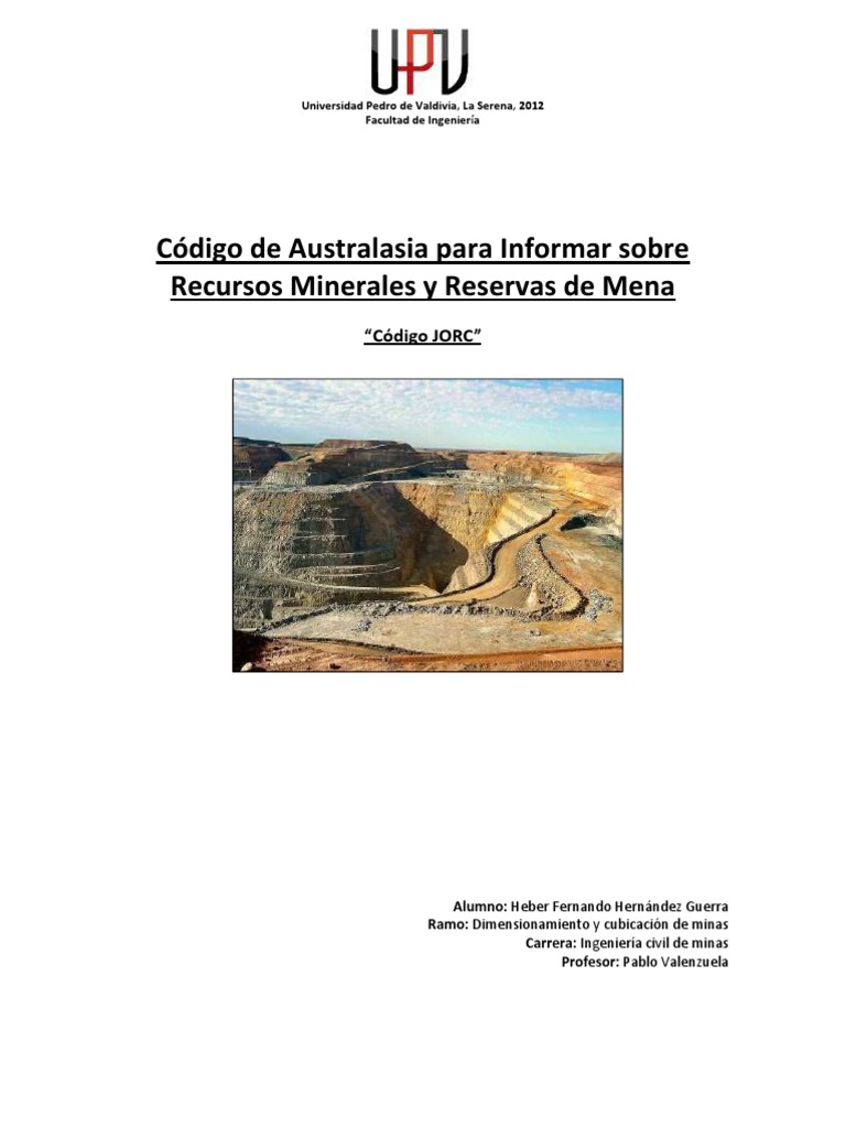 Fundamentos del Código JORC | PDF | Minería | Diamante