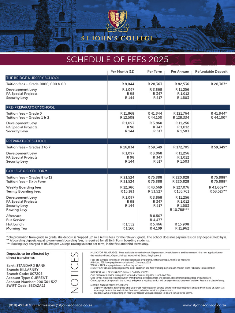 2025 Tuition Fees Schedule Overview | PDF